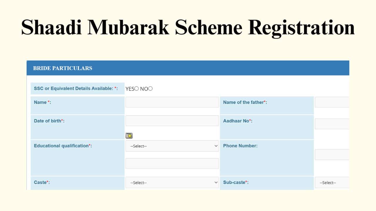 Shaadi Mubarak Scheme Telangana 2025: Eligibility, Documents Shaadi Mubarak Scheme Registration 2025