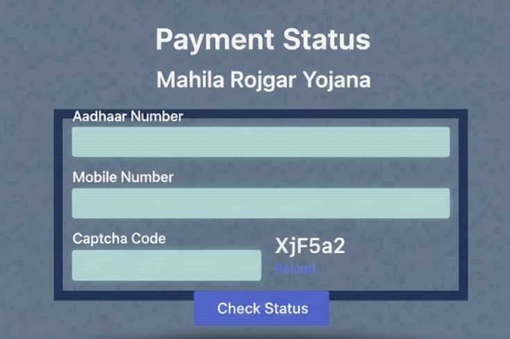 How to check Mahila Rojgar Yojana Payment Status